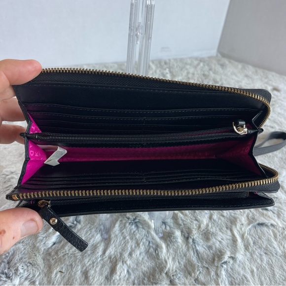 Kate Spade Black Leather Wallet Wristlet - Picture 9 of 16